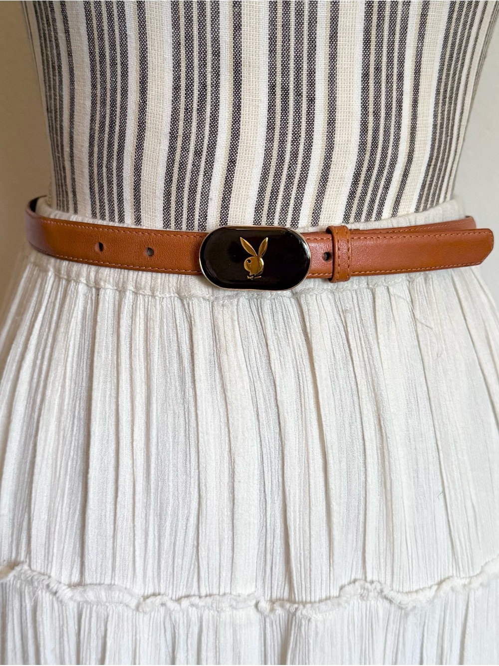 Vintage 70s 80s Playboy Bunny Steerhide Leather Belt